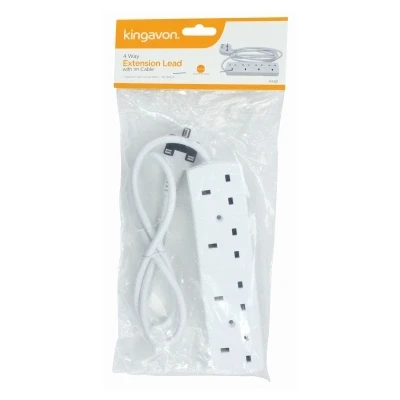 Image of 4 Way Extension Lead with 1m Cable By Kingavon
