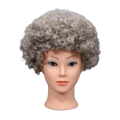 Image of Afro Wigs Curly Bouncy Hair For Fancy Dress Party Costume Disco Accessory Unisex 60s 70S 80s Theme,Grey