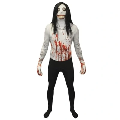Image of Morphsuits Official Adults Jeff the Killer Urban Legend Creepy Pastas Monster Fancy Dress Costume Medium
