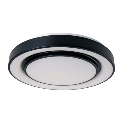 Image of Monterey Dimmable 38cm CCT Integrated LED Semi Flush Ceiling Light Black 3000 6500K Remote Control