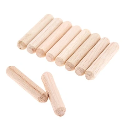 Image of 100pcs Woodworking Wood Carved Hardwood Round Dowel Pins Wooden Craft Rods Furniture Fitting Tools 6x30mm(DXL)/0.24&quot;x1.18&quot;