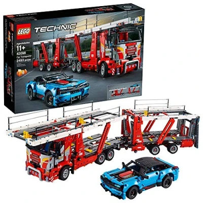 Image of LEGO Technic Car Transporter 42098 Toy Truck and Trailer Building Set with Blue Car, Best Engineering STEM for Boys Girls, New 2019 (2493 Pieces)