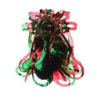 Image of Davies Green/Red Christmas 2 Tone Foil Ceiling Decorations 30cm Bell