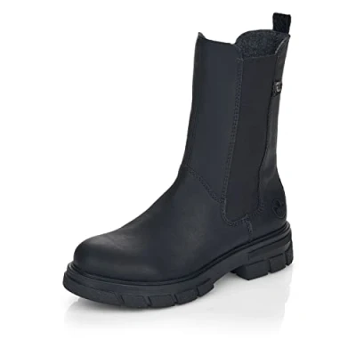 Image of Rieker Women Ankle Boots Z9180, Ladies Bootees,Low Boots,Boot,Half Boot,Bootie,Zipper,Black (Schwarz / 02),38 EU 5 UK