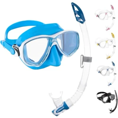 Image of Cressi Marea Vip Combo Set Mask + Snorkel Mexico Diving and Snorkelling, Yellow/White, One Size, Unisex Adult