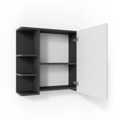 Image of Vicco Bathroom mirror cabinet Fynn, Anthracite/White, 80 x 64 cm