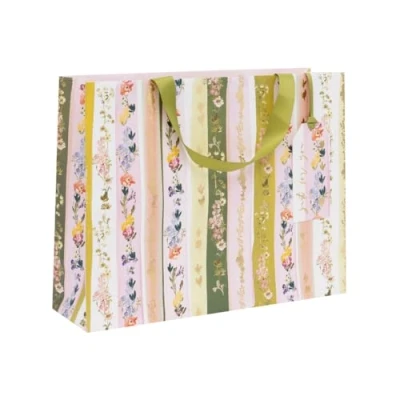 Image of Glick Large Landscape Gift Bag, Linea Floral, Luxury Recyclable Bag for Birthdays &amp; Celebrations, 275 x 355 100 mm, Multi Coloured