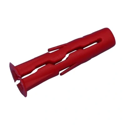 Image of 96 Pcs Red UNO Rawl Plugs, Universal Wall Expansion Screw Fixings, Raw Plugs for Brickwood, Masonry, Stone and Concrete Wall, Plasterboard, Anti Rotation Fixing Nylon 6mm x 28mm