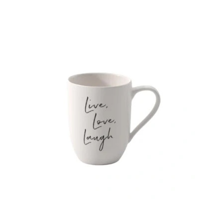 Image of Villeroy &amp; Boch Statement, Mug, “Live Love Laugh, 280 ml, Premium Porcelain, White