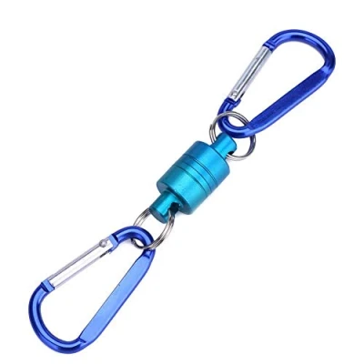 Image of Fly Fishing Magnetic Release Holder Carabiner Aluminium Alloy Landing Net Buckle Connector for Outdoor Fishing(Blue)