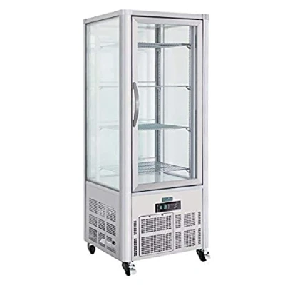 Image of Polar Refrigeration G Series 280W Patisserie Cake Pastry Dessert Display Fridge 400 Litre, Stainless Steel, 2C to 10C, 1800(H)x706(W)x706(D)mm, 4 Shelves, Energy Rating B, Lockable Castors GD881