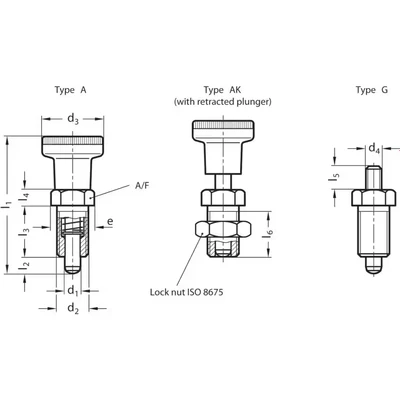 Image of Ganter GN617 5 AK Indexing Plunger; Steel