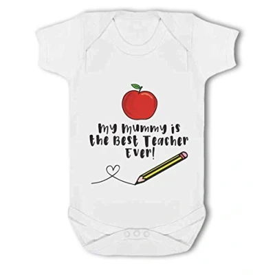 Image of My Mummy is The Best Teacher Ever! Baby Vest White
