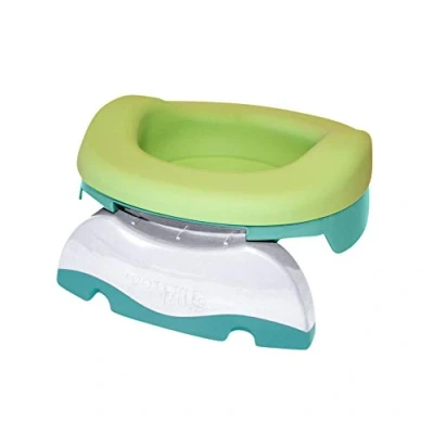 Image of Multifunctional potty pack: travel pot, toilet reducer, home thanks to The soft refill and 10 disposable refills (light green). Potette Plus