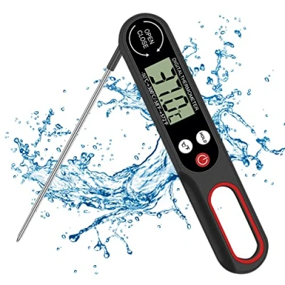 Image of Meat Thermometer Probe Digital Food BBQ Kitchen Cooking Instant Read Foldable Temperature for Air Fryer Milk Water Sugar Jam Candy LCD Display Auto On/Off