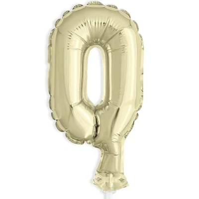 Image of Gold Foil Number 0 Balloon Cake Topper (12cm) Perfect for Birthdays, Anniversaries, &amp; Milestone Events 1 Pc