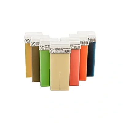 Image of epilwax pack of 7 roll on professional hair removal wax cartridges 100 ml use with strips device heater cartridge refill variegated