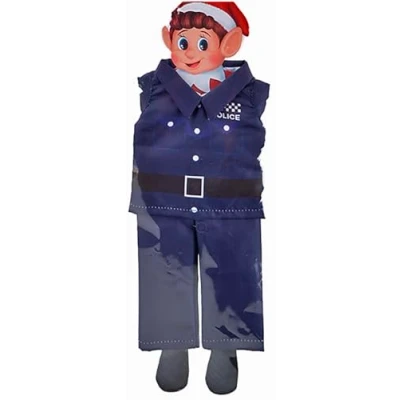 Image of Quickdraw Naughty Christmas Elf Costumes and Clothes for Cheeky Badly Behaved Elves (Police Outfit)