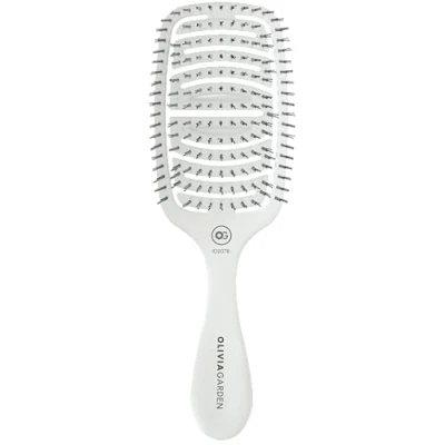 Image of Olivia Garden Essential Care Flex Fine Hair Bristles Ice White. Dry or Wet Brush Detangler for