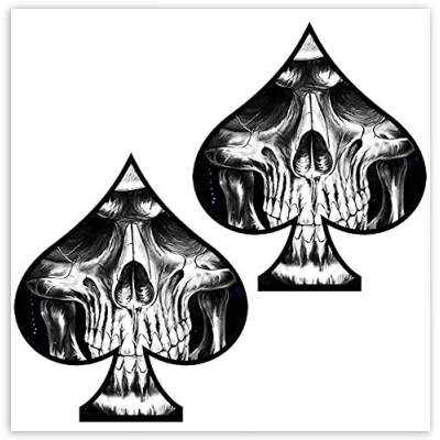 Image of SkinoEu® 2 x Vinyl Self Adhesive Stickers Ace of Spades Skull Laptop iPad Car Window Auto Moto Motorcycle Helmet Bike Skate Truck Racing Tuning B 61