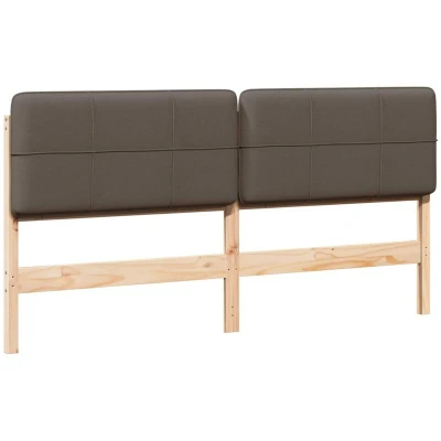 Image of vidaXL Upholstered Headboard Brown and Taupe 180 cm Solid Pine Wood