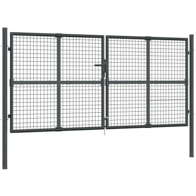 Image of vidaXL Mesh Garden Gate Anthracite 300x175 cm Galvanised Steel