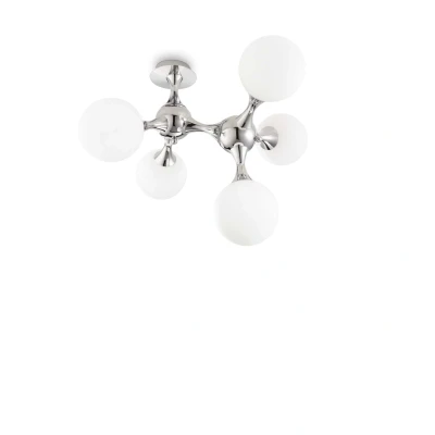 Image of Nodi Bianco 5 Light Molecular Ceiling Flush Chrome, E14