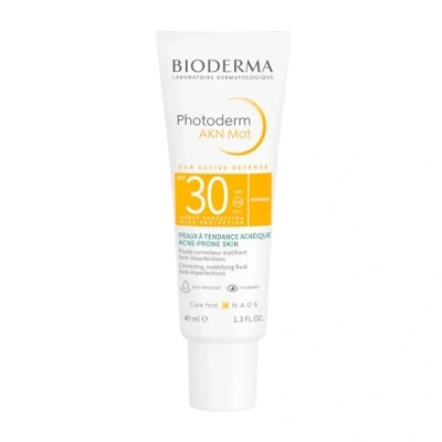 Image of Bioderma Photoderm AKN Mat SPF 30 Anti Blemish Sunscreen with Salicylic Acid for Combination to Oily Acne Prone Skin 40ml