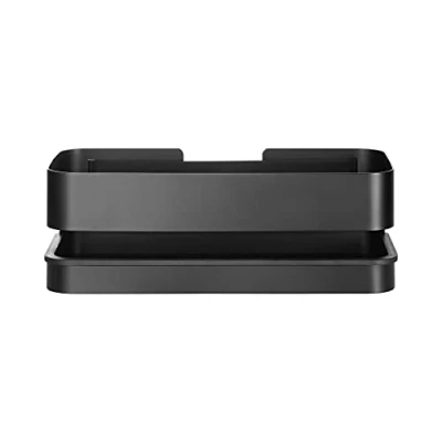 Image of Blomus Nexio shower basket, practical holder for the shower, wide elastic band inside, 25 x 12 cm, colour black (66330)