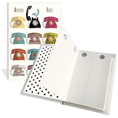 Image of Luxury Pocket Address Book Tweeter &amp; Telephones Design 104 Pages Size 91mm x 130mm