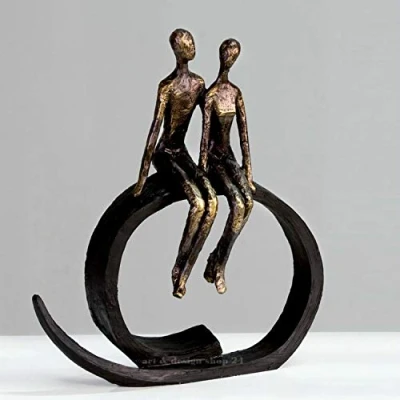 Image of Casablanca modernes Design Sculpture, Resin, Bronze, Black, Höhe 35 cm