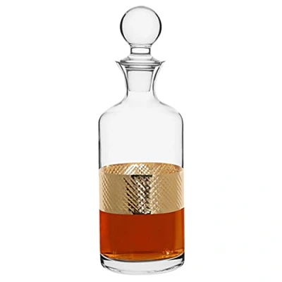 Image of Large Whisky Decanter Embossed 1.5L Glass Carafe Pitcher Jug Home Bar Gift
