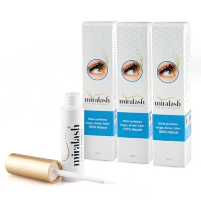 Image of Miralash Eyelash growth serum 3x3 ml, Conditioner for Eyelashes, Long Thick, Lash and thickness, Fuller thicker, longer lashes, Enriched with natural ginseng nettle extracts