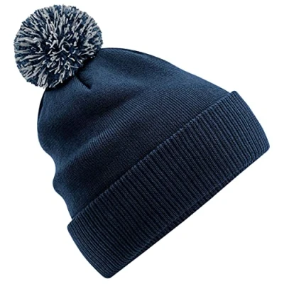 Image of Beechfield Recycled Snowstar Beanie French Navy/Light Grey