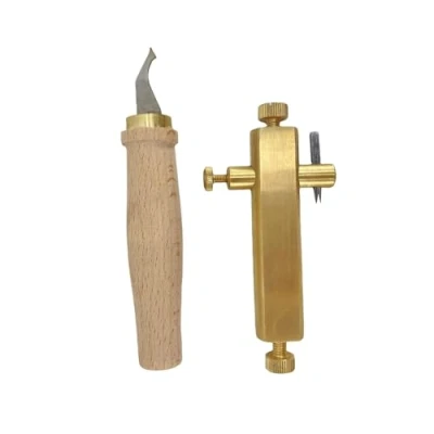 Image of Yinfente 1set Brass Purfling Tools Inlay Inlaid Groove Carver Knife Luthier for Making Violin Viola