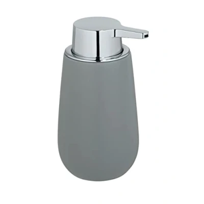Image of WENKO 23648100 Soap Dispenser, Grey, 9.5 x 16 8 cm