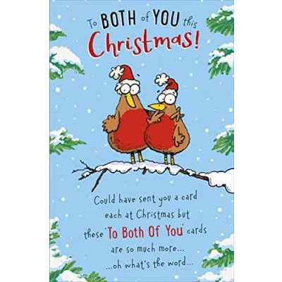 Image of To Both of You Christmas Card Funny Send Couple Robin Gifts For Couples Gift Her Him