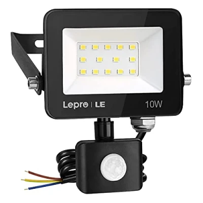 Image of Lepro Security Lights Outdoor Motion Sensor, Light, 10W 850 Lumen, Waterproof, Ultra Thin Flood PIR Outdoor, Perfect for Garden, Forecourt, Backyard, Garages and More