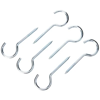 Image of Merriway® BH00110 (6 Pcs) Zinc Plated Screw In Ceiling Hook Steel, 100mm (4 inch) Pack of 6 Pieces