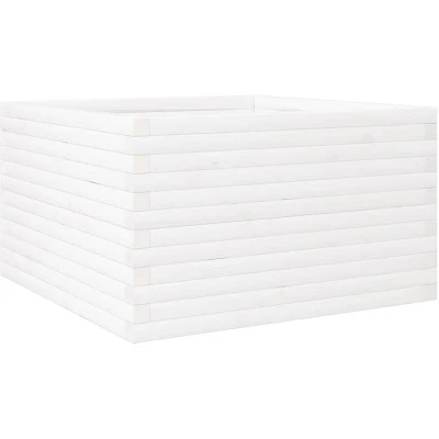 Image of vidaXL Garden Planter White 80x80x46 cm Solid Wood Pine