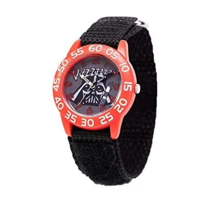 Image of STAR WARS Kids Analog Quartz Watch with Nylon Strap, red / black, strip