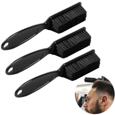 Image of Xumann 3PCS Fade Brush, Barber Brushs, Beard Cleaning Styling Tool Hair Brush for Men Women (Black)
