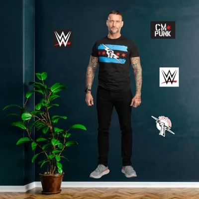 Image of WWE CM Punk Wrestler Wall Sticker Wrestling Art (LIFESIZE)