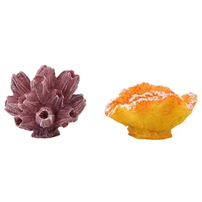 Image of Artificial Coral, 2pcs Realistic Resin Coral Plants Decorative Aquarium Decor Fish Tank Decorations Fresh Salt Water Ornament Underwater