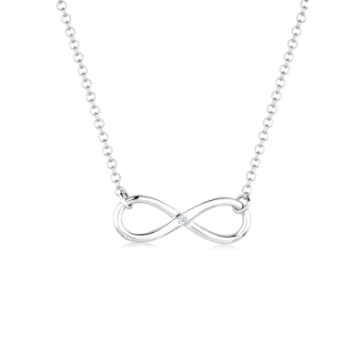 Image of Elli DIAMONDS Necklace Women Infinity Pendant with Diamond (0.03 ct.) in 925 Sterling Silver
