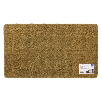 Image of JVL Plain Natural 100% Coir Entrance Door Mat, 45 x 75 cm