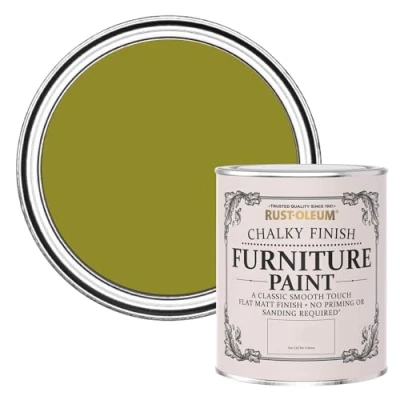 Image of Rust Oleum Green Upcycled Furniture Paint in Chalky Finish Pickled Olive 750ml