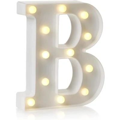 Image of anso LED Alphabet Letter &amp; Number Light Sign Decorations Lamp for Home Birthday Party Event Night Lights 22cm (B)
