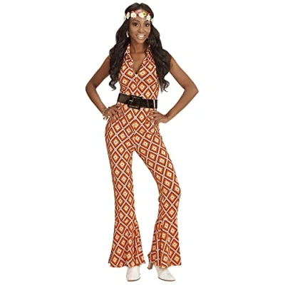 Image of Widmann 08909 70er Jahre Overall 70s Jumpsuit, Rhombus, XS