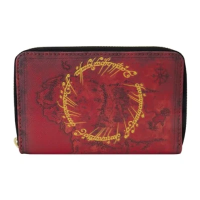 Image of Loungefly Lord of The Rings One Ring Zip Around Wallet Red